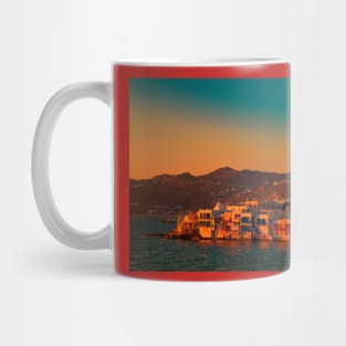 Greece. Mykonos. Little Venice at sunset. Mug